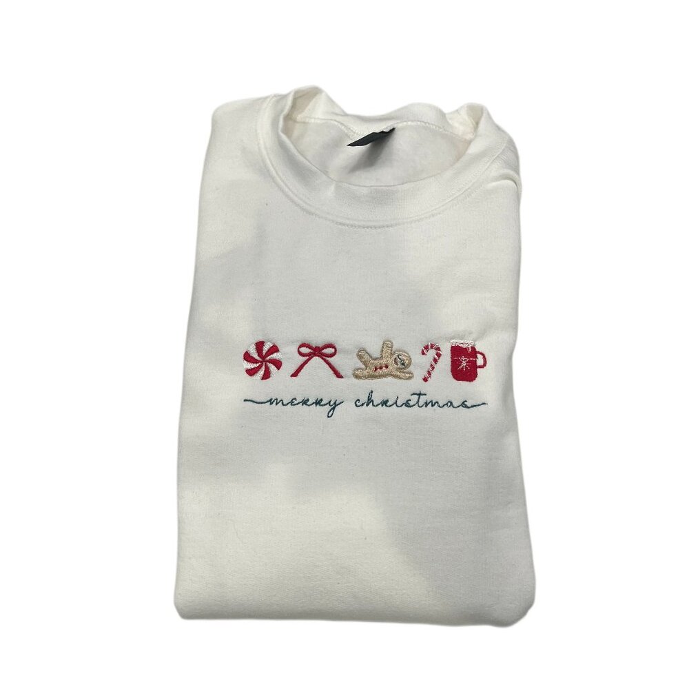 Merry Christmas Embroidered Sweatshirt